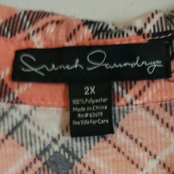 French Laundry button up pink flannel shirt 2X - Picture 3 of 5